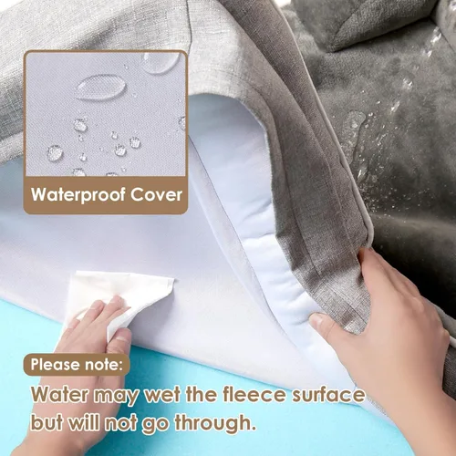 Miniatura 202 de EHEYCIGA – Cama ortopédica impermeable para perros pequeños, de espuma viscoelástica tipo caja de huevos, con bordes elevados y base antideslizante