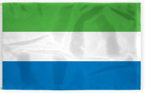 Miniatura 4 de AGAS - Bandera de cortesía de Sierra Leona de 12 x 18 pulgadas, mini bandera de Sierra Leona, de nailon pesado, ojales de latón con doble costura
