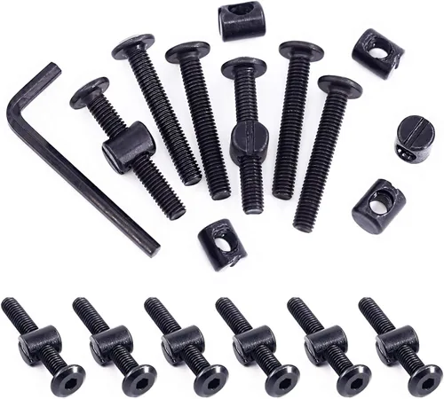 Miniatura 11 de Swpeet 25 tornillos de cabeza hexagonal M6 de 3.150 in, color negro, para cuna, cuna y tuercas de barril con 1 llave Allen, perfecta para muebles