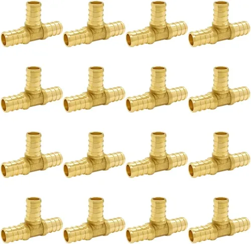 Miniatura 10 de Hooshing 5 unids 1/2 pulgada Tee PEX montaje Soild latón Barb Crimp accesorios para manguera de tubo PEX