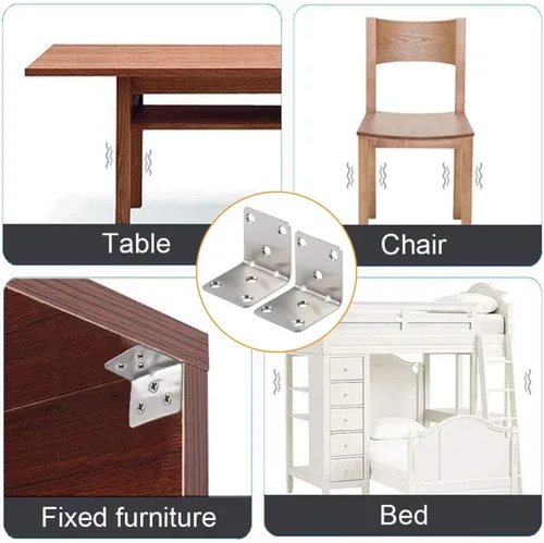 Miniatura 6 de 20 soportes en L de esquina de 1.5 x 1.5 x 1.5 pulgadas, soporte de esquina resistente para madera, soportes de ángulo recto, 1.575 in de ancho