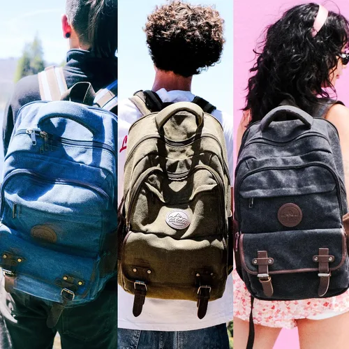 Miniatura 4 de Ama Dablam Mochila de lona original de alta calidad/portátil de 17 pulgadas/XL-30L/muchos bolsillos, cremalleras fuertes, algodón grueso, viajes