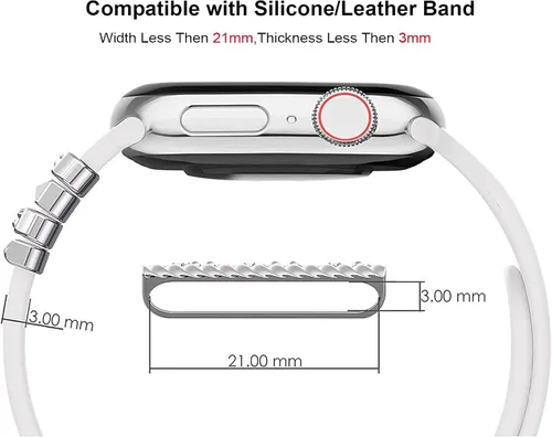 Miniatura 2 de ALMNVO Bling Charms de diamante para correas de Apple Watch, Charms de 46 mm, 45 mm, 44 mm, 42 mm, 41 mm, 40 mm, 38 mm, 49 mm, anillos decorativos