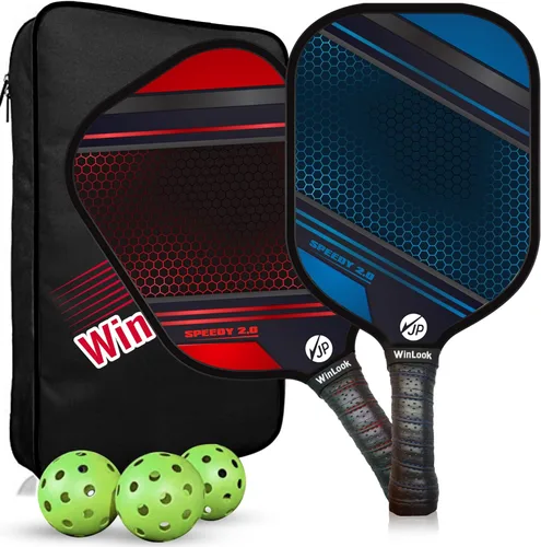 JPWinLook - Juego de palas de pickleball de alta calidad, paleta de pickleball de fibra de carbono de grafito, paletas de pickleball aprobadas por