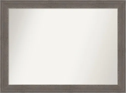Miniatura 408 de Amanti Art Espejo de pared personalizado no biselado (24.5 x 24.5 pulgadas), marco gris marrón alta, varios tamaños personalizados, espejo de baño