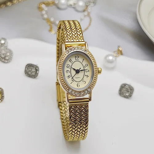 Miniatura 2 de Reloj ovalado vintage para mujer, de lujo, esfera ultrafina, de acero inoxidable, resistente al agua