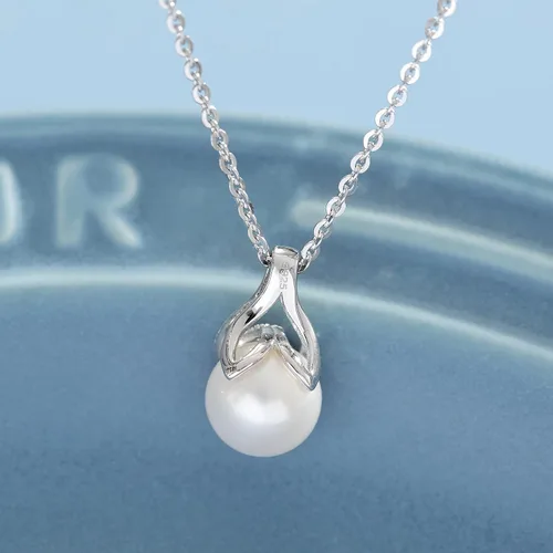 Miniatura 5 de FANCIME Collar de perlas de piedra natal de junio para mujer de 9 a 0.394 in de perlas de agua dulce genuinas en plata de ley, collar de cola
