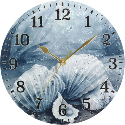 Miniatura 45 de JUNZAN Reloj de bañera con vino romántico espumoso y velas, reloj de pared silencioso de 10 pulgadas, pequeño reloj redondo, decoración de cocina