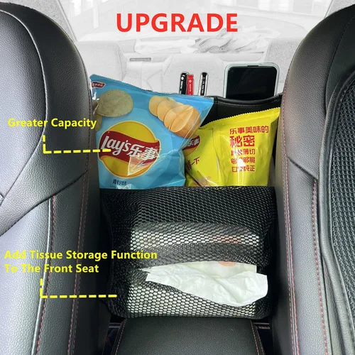 Miniatura 2 de JEYODA Organizador de asiento de ante para automóvil, bolsa de respaldo de asiento de alta capacidad, almacenamiento central para camionetas, SUV