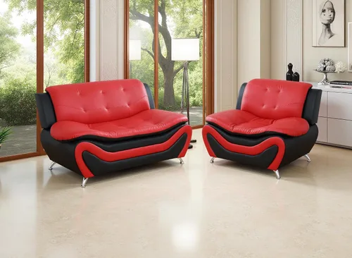 Miniatura 17 de Juego de sofá de cuero (3 piezas, cuero negro B), muebles de sala de estar para apartamento, material de estilo minimalista, fácil montaje B-cuero