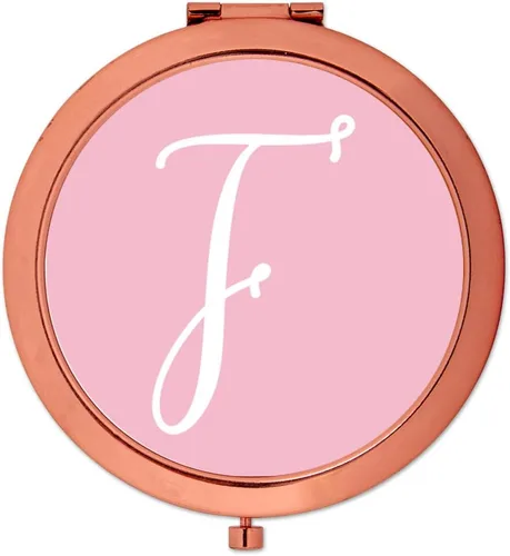 Miniatura 23 de Andaz Press Espejo compacto de oro rosa, regalo de boda de dama de honor, rosa rubor, paquete de 1, despedida de soltera, despedida de soltera, Maid