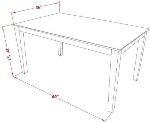 Miniatura 7 de East West Furniture CABO5C-LWH-LC - Juego de mesa de comedor de 5 piezas para 4 personas, incluye una mesa de cocina rectangular y 2 sillas