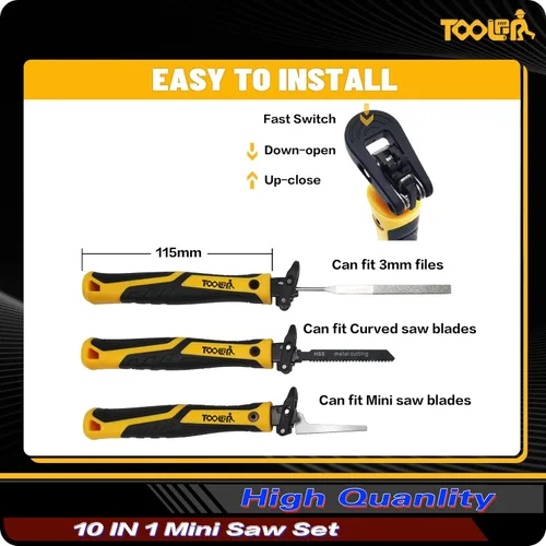 Miniatura 2 de TOOLAN: Juego de sierra manual de artesanía de 10 en 1 y lima. Kit de sierra mini de corte manual y lima para manualidades, modelado, plástico
