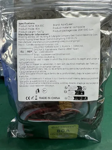 Miniatura 7 de 80A ESC 2-6S LiPo Controlador de velocidad electrónico sin escobillas con BEC XT60 y enchufe de 0.157 in para modelo RC avión Drone