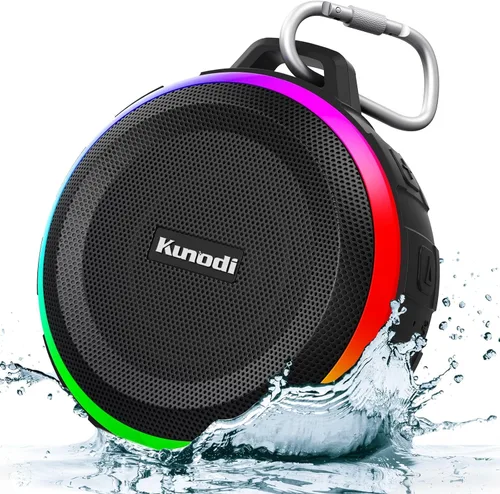 Miniatura 9 de Kunodi - Bocina Bluetooth resistente al agua, para exteriores, minibocina de viaje inalámbrica y portátil para ducha con subwoofer, graves Negro