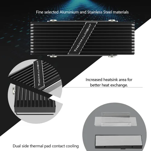 Miniatura 3 de Thermalright TR-M.2 2280 Tipo A B 2280 disipador para enfriamiento de SSD M.2 2280, disipador de enfriamiento, aluminio, con 2 conductividades