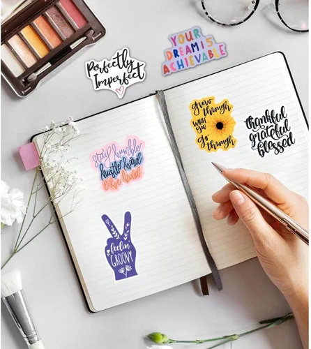 Miniatura 3 de 100 calcomanías inspiradoras con citas, calcomanías motivacionales de recompensa para adultos, adolescentes, estudiantes, calcomanías inspiradoras