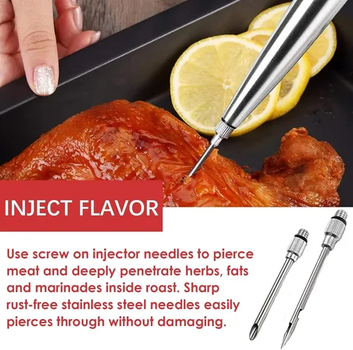 Miniatura 8 de KAYCROWN Kit de asado de Acción de Gracias – Levantador de pavos y pavos y asados de acero inoxidable con 2 agujas de adobo y tenedores de pavo