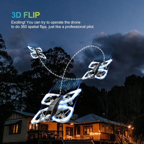 Miniatura 3 de S3 WiFi FPV 6-Axis Gyro & 360° Flip Drone con cámara HD 480P para principiantes (blanco)