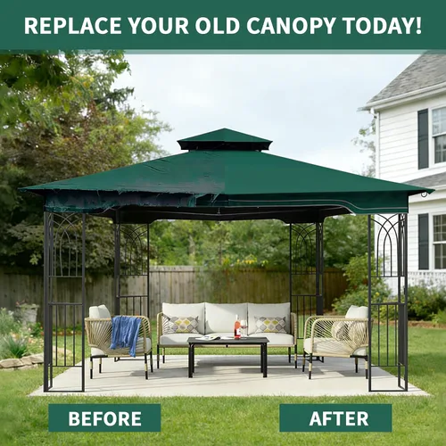 Miniatura 6 de SCOCANOPY Toldo de Repuesto para Cenador para Cenador de Patio Regency II de 10 x 12 pies, Modelo L-GZ798PST,A101004104,A101004105,(Verde Bosque)
