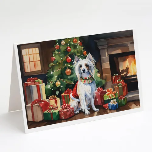 Miniatura 144 de Caroline's Treasures DAC2753GCA7P Paquete de 8 tarjetas de felicitación navideña acogedora de Husky siberiano Tarjetas en blanco con sobres