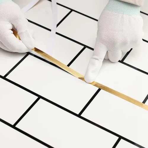 Miniatura 7 de Gaahing Cinta metalizada dorada con película de Mylar de poliéster, adhesivo decorativo para despegar y pegar con acabado brillante similar a un