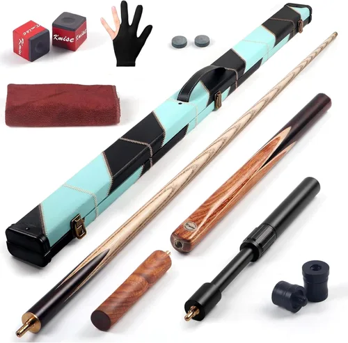 Kmise 57 inch Pool Cue, 19oz Cue Stick with 9.5mm Professional Tip, Handcraft, Made of Chacate Preto Wood, Bar or House Use for Men or Women, Pool