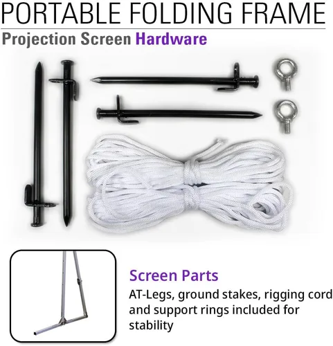Miniatura 8 de Akia AK-OS145H1 - Pantalla de proyector de 145 pulgadas con soporte y bolsa de transporte para uso en interiores y exteriores - Pantalla portátil