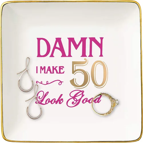 Topthink Regalo de cumpleaños de 50 años y fabuloso, regalo de 50 cumpleaños para mujeres, tía, mamá, hermana, compañera de trabajo, mejores amigos,