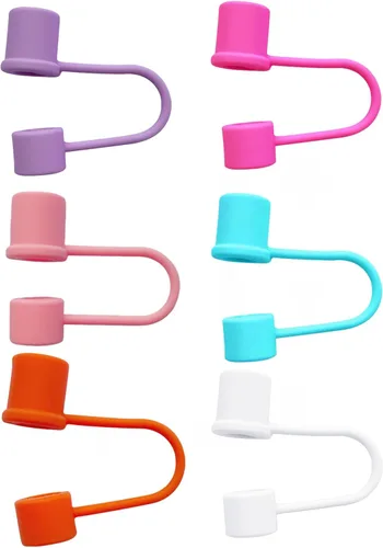 Miniatura 12 de Tapa de silicona para popote compatible con Stanley Cup 30, 40 onzas, a prueba de polvo, reutilizable, para vasos y botellas de agua Gorra de cereza