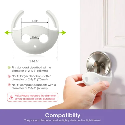 Miniatura 2 de Magicfour Cerradura de cerrojo a prueba de niños, paquete de 2 cerraduras de seguridad para puerta para niños, cerrojo de seguridad