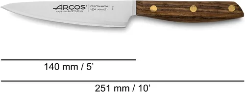 Miniatura 2 de Arcos Cuchillo de chef de acero inoxidable de 5 pulgadas. Cuchillo de cocina profesional para cocinar. Mango de madera Ovengkol FSC 100% natural
