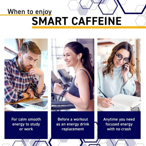 Miniatura 5 de Natural Stacks Smart Cafeine – Suplemento energético – Un frasco contiene 60 cápsulas – Crea energía duradera, evita el golpe de cafeína, aumenta
