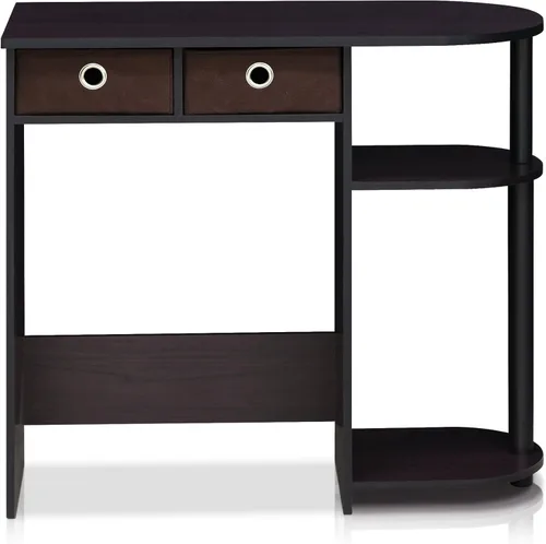 Miniatura 4 de Furinno Go Green Home - Escritorio para computadora portátil con 2 cajones, nogal oscuro