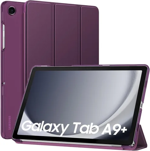 MoKo Funda para Galaxy Tab A9+/A9 Plus de 11 pulgadas 2023, funda protectora inteligente con soporte delgado con carcasa trasera translúcida de