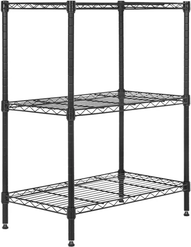 PayLessHere | Estante de alambre de 3 niveles | 23"x13"x30" | Negro | Estantes ajustables | Estantes de almacenamiento resistentes, soporta hasta