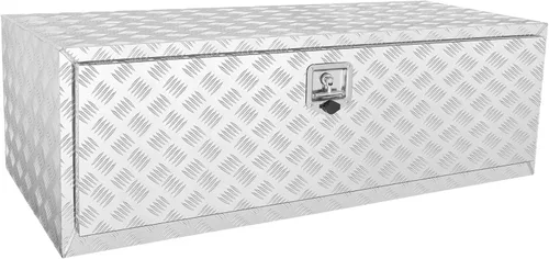 Miniatura 10 de VEVOR Caja para Camión Underbody, Caja de Almacenamiento para Pickup de 48"×17"×18", Caja de Herramientas de Placa de Diamante de Aluminio Plateado