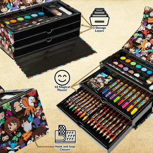 Miniatura 5 de Harry Potter Regalos Lápices de Colores 130 piezas Kit de Suministros de Arte para Dibujo Suministros Escolares Pintura Lápices de Dibujo para Niños