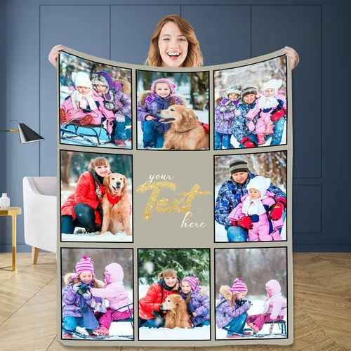 Miniatura 28 de Manta personalizada con imagen hecha en Estados Unidos, mantas personalizadas con fotos, nombres, manta suave personalizada con imagen personalizada