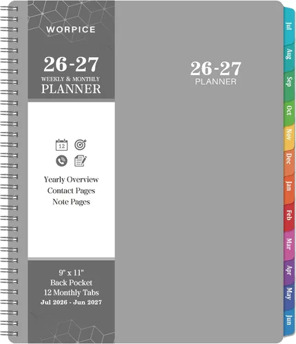 Agenda 2026 – Agenda semanal y mensual 2026, 9 x 11 pulgadas, desde enero de 2026 hasta diciembre de 2026, bolsillo interior, papel premium,