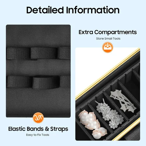 Miniatura 5 de Herramienta de peluquería Estuche de viaje para peluquería Clipper Trimmer Holder Caja organizadora Caja de herramientas con cerradura, kit de corte