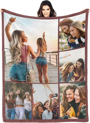 Miniatura 43 de Manta personalizada con fotos y texto para mamá, papá, bebé, familia, amigos, manta personalizada para cumpleaños, Navidad, para mujeres, hermana