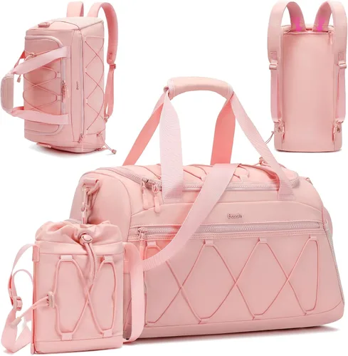 Bolsa de gimnasio para mujer, bolsa de viaje deportiva de 40 L, mochila de gimnasio con compartimento para zapatos, bolsa de mano para fines de