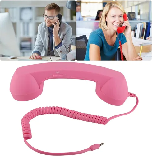 Miniatura 8 de Auricular de teléfono para teléfono celular, teléfono retro rosa con conector de 0.138 in, receptor de teléfono móvil, auriculares antiguos