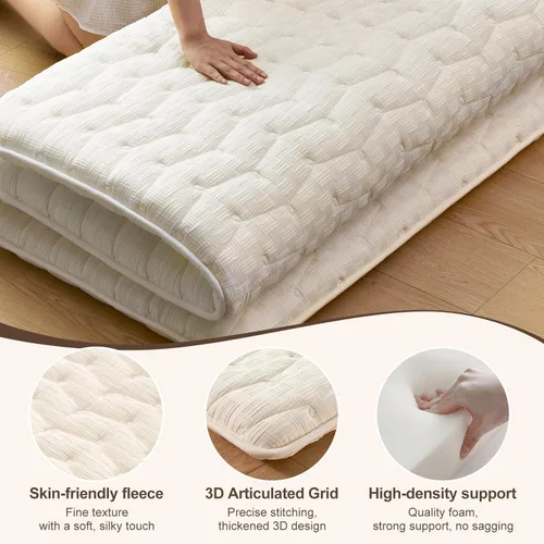 Miniatura 6 de Colchón de piso de futón japonés de espuma premium tamaño queen 152 cm x 203 cm, 100% espuma de alta densidad cómoda para el suelo, almohadilla