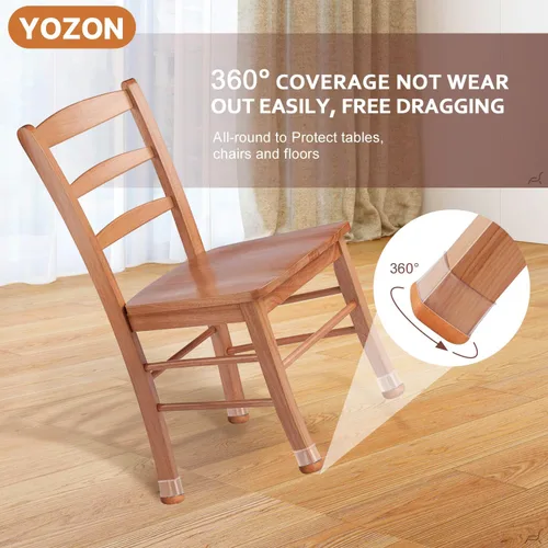 Miniatura 2 de Protectores de suelo para patas de silla cuadrados, protectores de suelo para patas de silla de silicona, tapas de fieltro, fortalecimiento