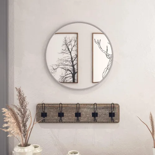 Miniatura 2 de HBCY Creations Espejo redondo pequeño, espejo de pared plateado de 20 pulgadas para entrada, baño, sala de estar y más, espejo minimalista moderno