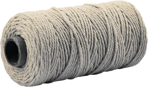 Miniatura 14 de Cuerda de algodón para macramé de 109 yardas de 0.118 pulgadas, 4 hebras trenzadas, cuerda para envolver colgadores de plantas, tejer, suministros
