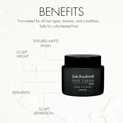 Miniatura 4 de Josh Rosebrook Hair Cream - Crema para el cabello que crea altura, separación y textura en peinados cortos a largos - 2.0 fl oz - 2 Oz