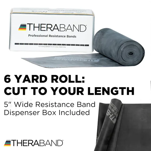 Miniatura 2 de THERABAND Bandas de resistencia, rollo de 6 yardas, elásticas de látex profesional para ejercicio superior e inferior del cuerpo y del torso
